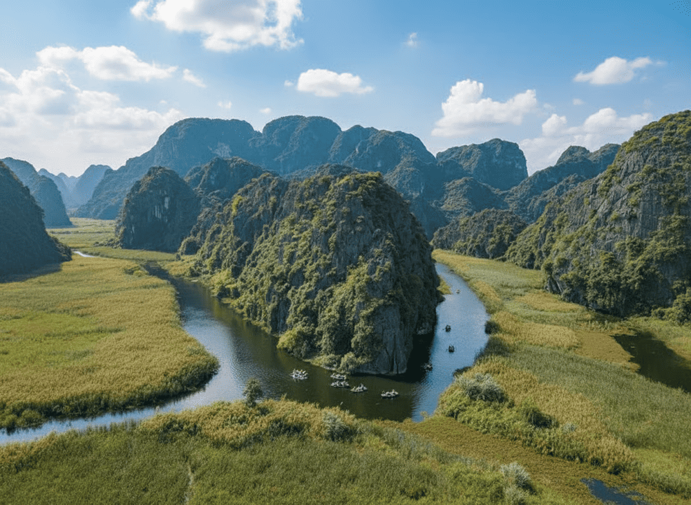 Van Long Wetland Nature Reserve is a green gem of Ninh Binh, renowned for its rich biodiversity, pristine landscapes, and peaceful atmosphere